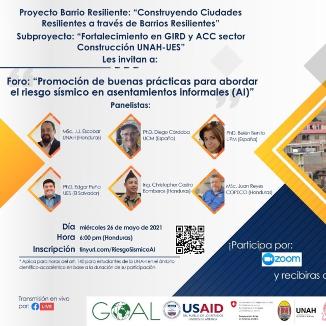 Participación en las “Jornadas para la promoción de buenas prácticas para abordar el riesgo sísmico en asentamientos informales”